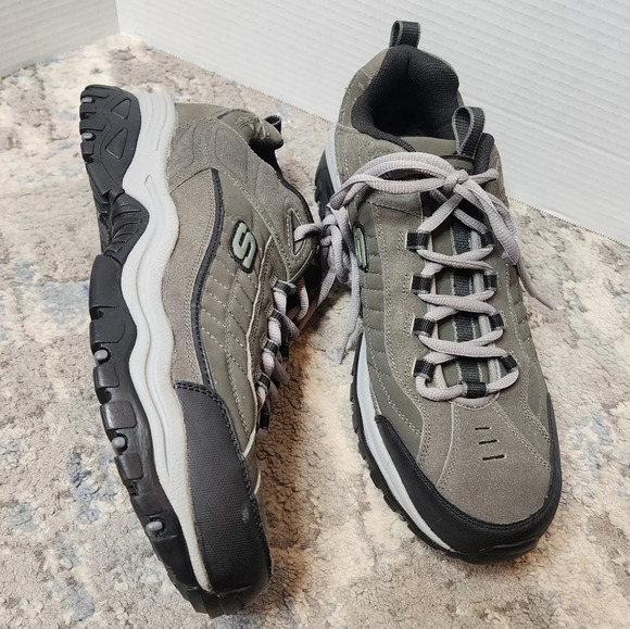 Skechers Sport Men's Lace-Up Sneaker. Grey Leather. Size 13. - Picture 1 of 16